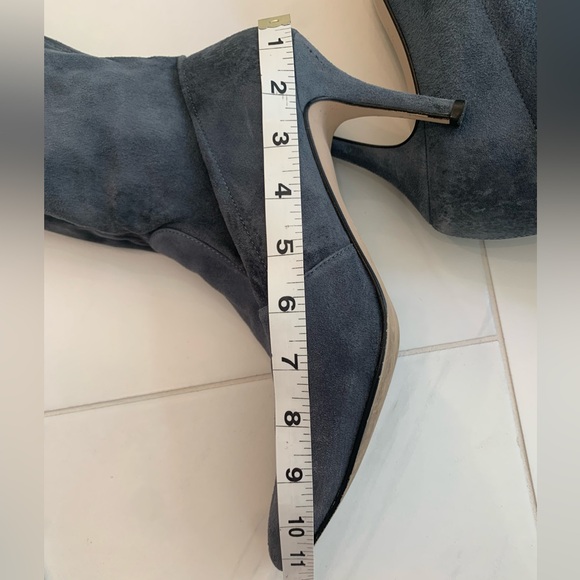 Stuart Weitzman Blue/Dark Gray Suede Ankle Boots - Picture 13 of 16